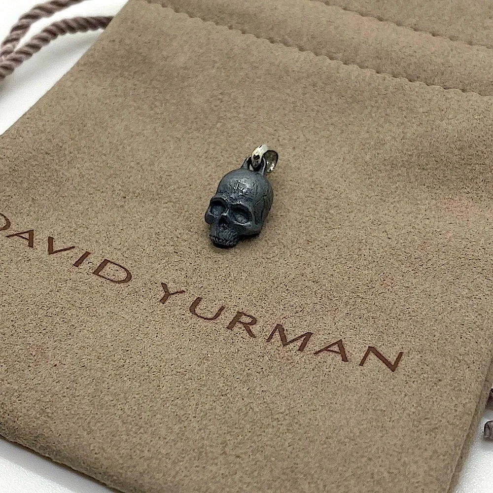 DAVID YURMAN 925 S ~ Silver Carved Skull Amulet Pendant